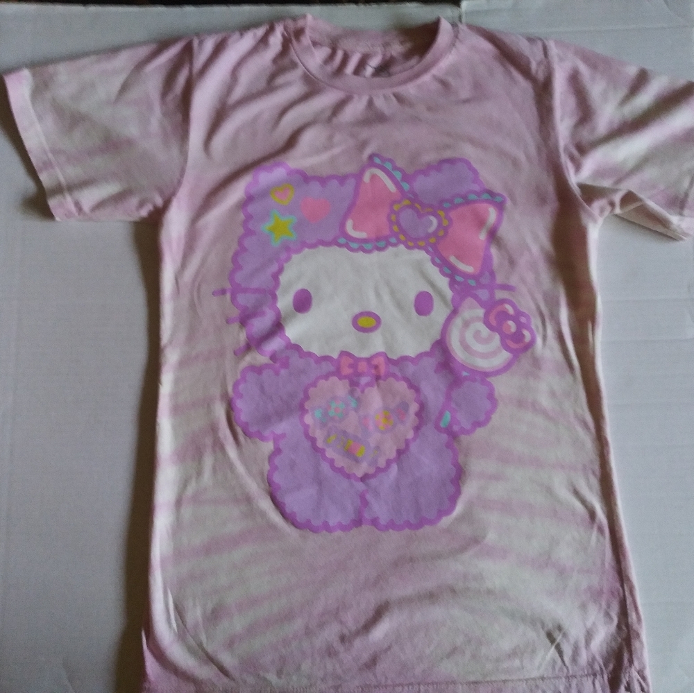 Hello Kitty : Lollipop Sanrio Tie dye Pink - Women T-Shirt Size Small